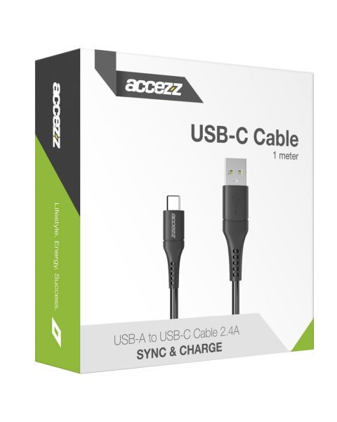 Accezz USB-C naar USB kabel - 1 meter - Zwart / Schwarz / Black