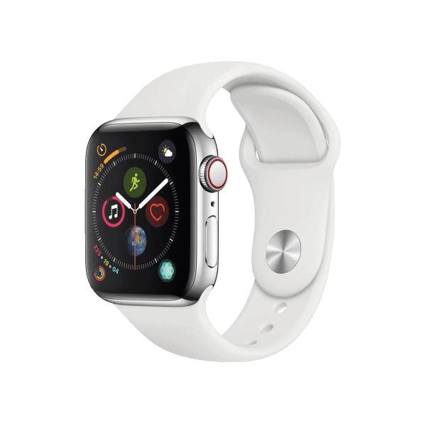 Apple Watch Series 4 | 40mm | Stainless Steel Case Zilver | Wit sportbandje | GPS | WiFi + 4G