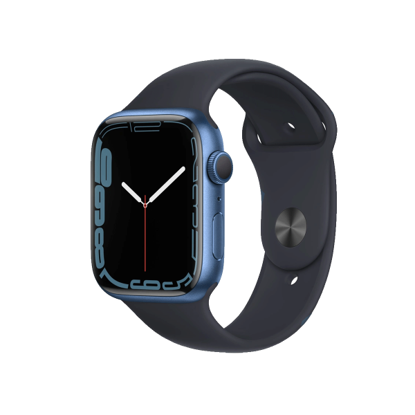 Apple Watch Series 7 | 45mm | Aluminium Case Blauw | Middernacht Blauw sportbandje | GPS | WiFi