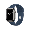 Apple Watch Series 7 | 41mm | Stainless Steel Case Grafiet | Abyss Blauw sportbandje | GPS | WiFi + 4G