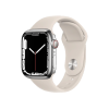 Apple Watch Series 7 | 41mm | Stainless Steel Case Zilver | Sterrenlicht Wit sportbandje | GPS | WiFi + 4G