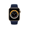 Apple Watch Series 6 | 44mm | Stainless Steel Case Goud | Deep Navy sportbandje | GPS | WiFi + 4G